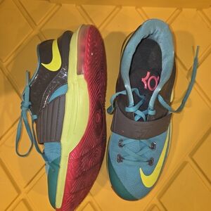 Nike KD Basketball Shoes Teal and Neon